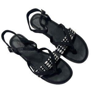 Toms Womens Black Beaded Strappy Sandals Size 7.5
